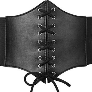 Black corset belt
